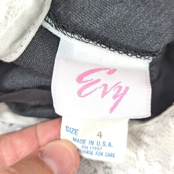 Vintage Evy Dress Girls Size 2T Black Velour Drop Waist Holiday Lace - Picture 4 of 4